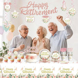 171pcs Floral Retirement Decorations for Women Tableware Set 20