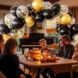 Black and Gold Balloons, 55 Pcs 12 Inch Metallic Gold Balloons Black
