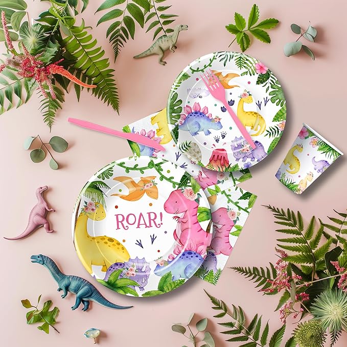 Dinosaur Party Decorations Tableware For Girl Birthday Baby Shower