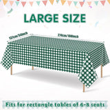 6pcs 54X108inch Dark Green Checkered Tablecloth,Green Gingham