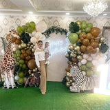 Jungle Safari Balloon Arch Garland Kit Sage Olive Green Brown Beige