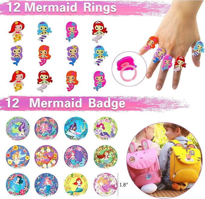 134Pcs Mermaid Party Favors Birthday Decorations for Girls Party
