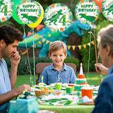 96Pcs Dinosaur 4th Birthday Decorations Dinosaur 4th Birthday Plates