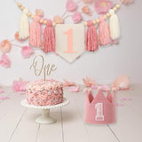 First Birthday Party Decorations Pink High Chair Banner 1st Crown