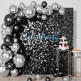 100pcs Black and Silver Balloons 12 Inch Metallic Silver and Black