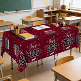 QZYL 4 Pack Graduation Table Decorations 2026, 54" x 108" Maroon