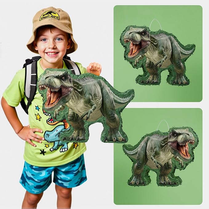 Dinosaur Piñata Jungle Dinosaur Piñata Bundle with Blindfold and Bat
