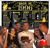 DARUNAXY 30th Birthday Black Gold Party Decoration, Back in 1996