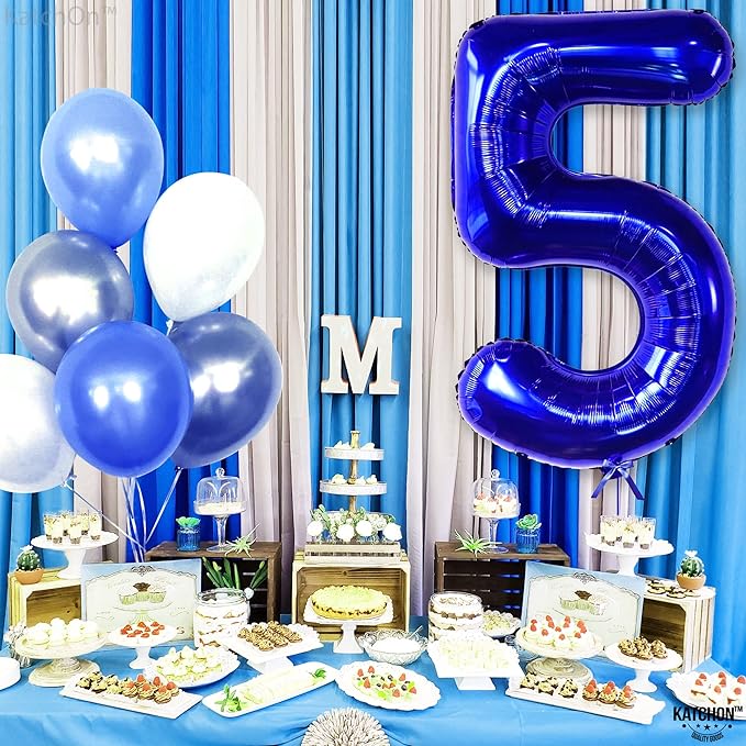 KatchOn, Navy Blue Number 5 Balloon - Big, 40 Inch | 5th Birthday