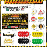 Retirement Party Decorations for Coworker Funny Warning Theme Happy