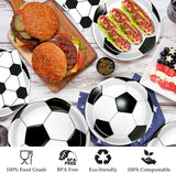 60 PCS Soccer Party Decorations Soccer Plates and Napkins Tableware
