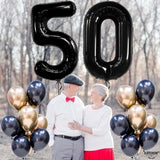 Large, Black 0 Balloon Number - 40 Inch | Foil Number Balloons for
