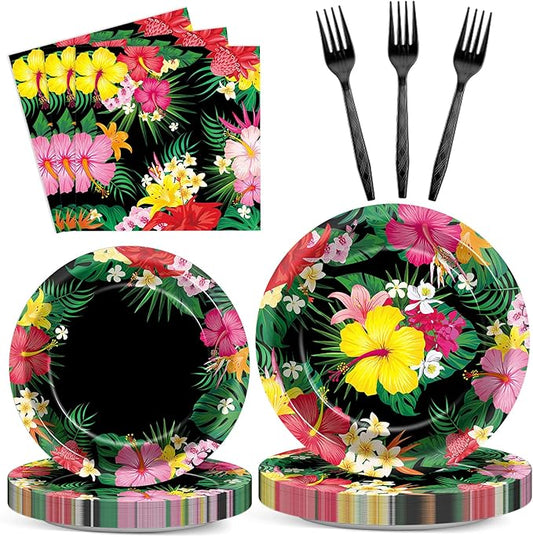 100Pcs Hawaiian Luau Party Decoration Tropical Aloha Disposable