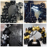 160pcs Black Balloons 12 Inch Matte Latex Balloons for Graduation
