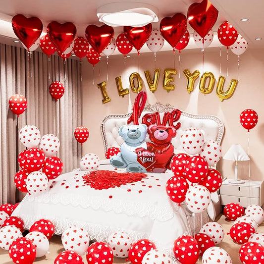 Valentines Day Balloons Decorations Romantic I Love You Balloon and