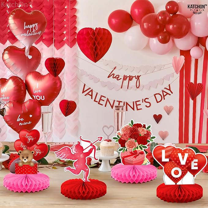 Valentines Day Centerpiece for Table Pack of 9 Pink Valentines Day
