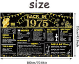 DARUNAXY 51st Birthday Black Gold Party Decoration, Back in 1975
