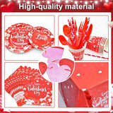 Valentine's Party Decorations 196 Pcs Valentines Plates and Napkins