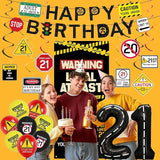 21st Birthday Party Decorations Black Happy 21st Birthday Banner