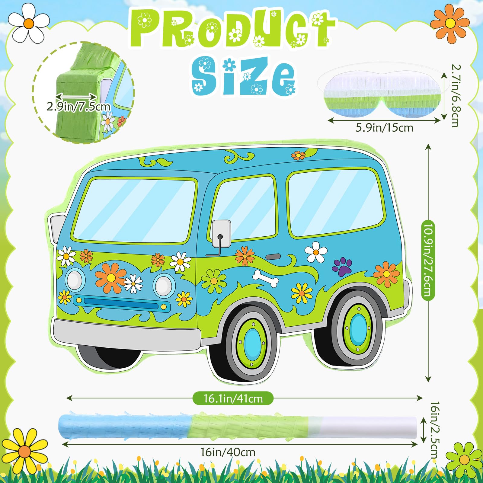Threan Dog Theme Party Decorations Cartoon Car Piñata Hippie Groovy
