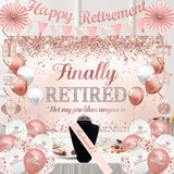 Rose Gold Retirement Decorations for Women 30pcs Retirement Party