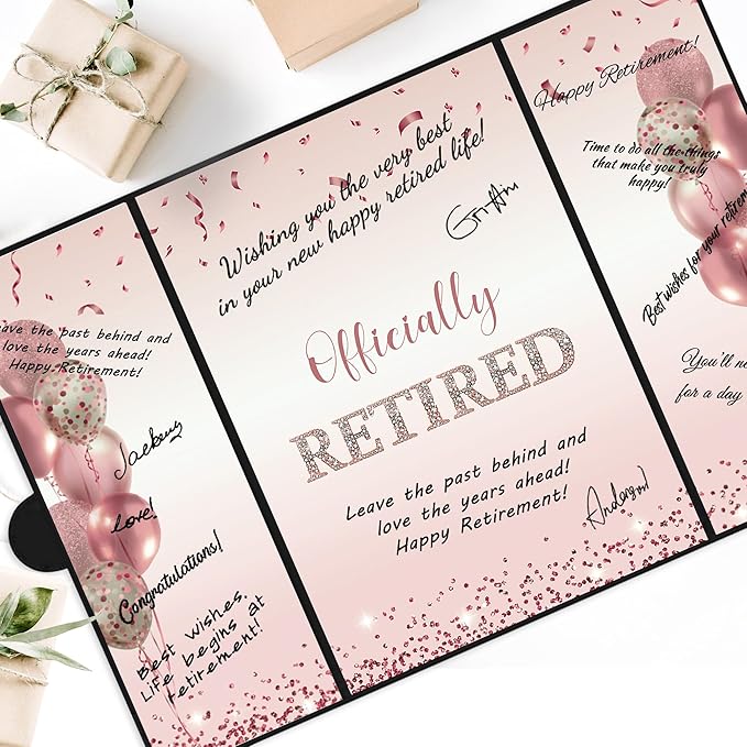 Rose Gold Retirement Party Decorations for Women Officially Retired