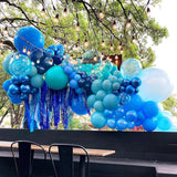 Bezente Blue Balloons Set,60pcs 12 inch Metallic Blue Pearl Blue Navy