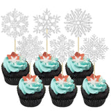 36Pcs Snowflake Cupcake Toppers Frozen Cupcake Picks Winter Frozen