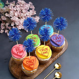 Gyufise 30Pcs Foil Firework Cupcake Toppers Sparkle Tinsel Cake #22