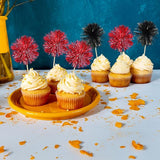 Gyufise 30Pcs Foil Firework Cupcake Toppers Sparkle Tinsel Cake #12