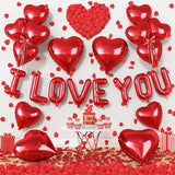 I Love You Balloons Valentines Day Balloons Red Heart Love Foil