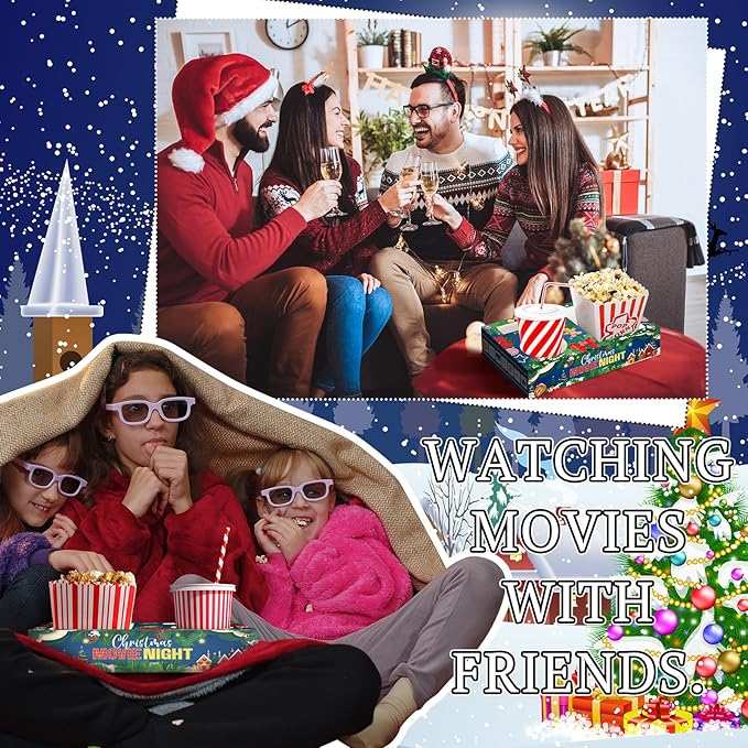 20 Pcs Christmas Movie Night Supplies Movie Night Paper Snack Trays