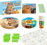 141Pcs Capybara Paper Plates Capy Party Supplies Summer Party