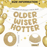 Fulmoon Set of 3 Pre Strung Older Wiser Hotter Glitter Banner Funny #1
