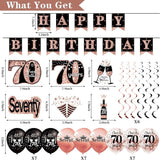 70th Birthday Decorations for Women 33pcs Kit with Crown Sash Banner