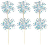 Gyufise 30Pcs Foil Firework Cupcake Toppers Sparkle Tinsel Cake #21