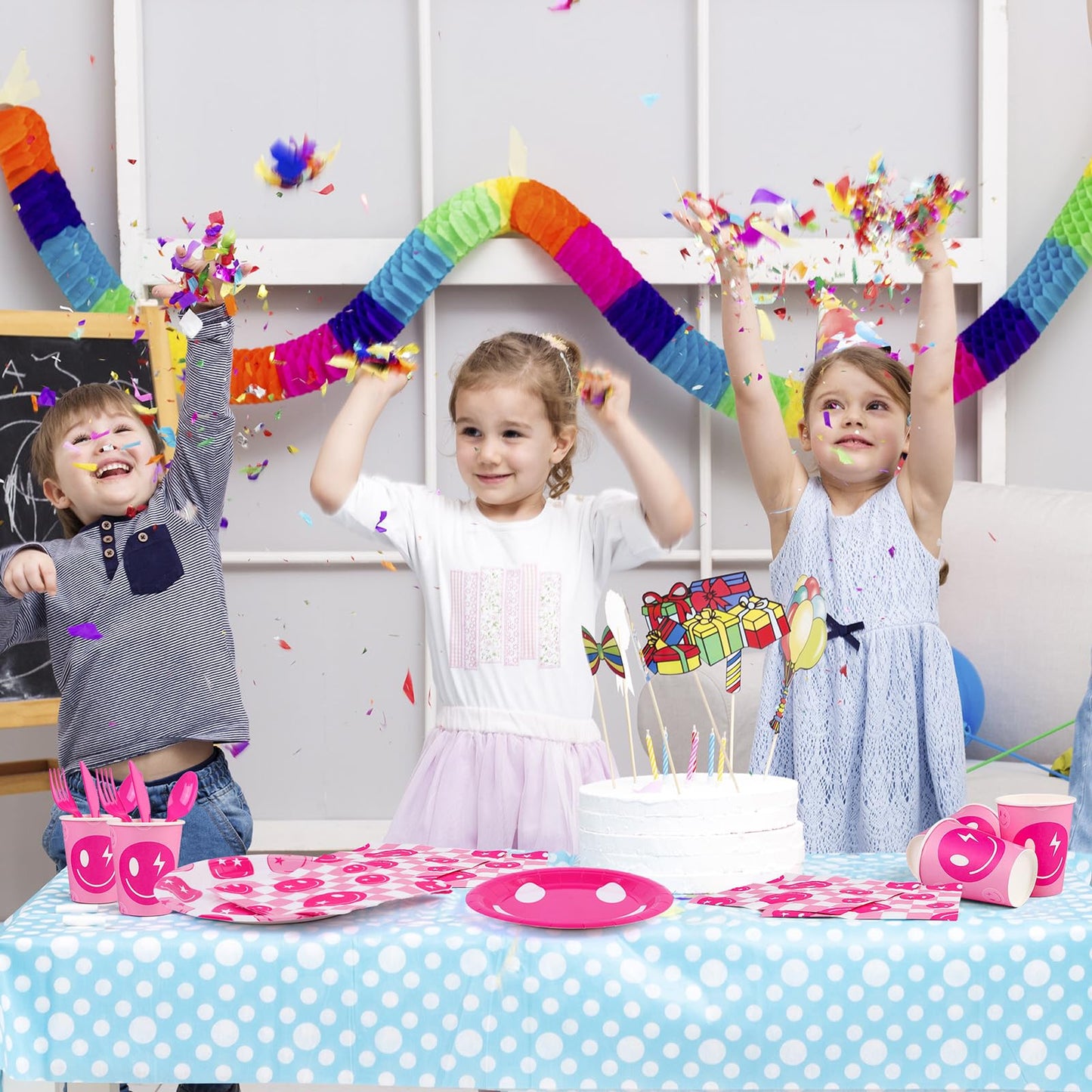 durony 350 Pcs Preppy Birthday Decorations 50 Guest Disco Cowgirl