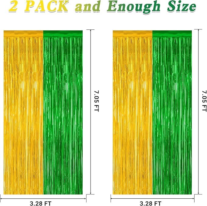 2 Pack Graduation Backdrop, Large Grad Decor 2026, Green Gold