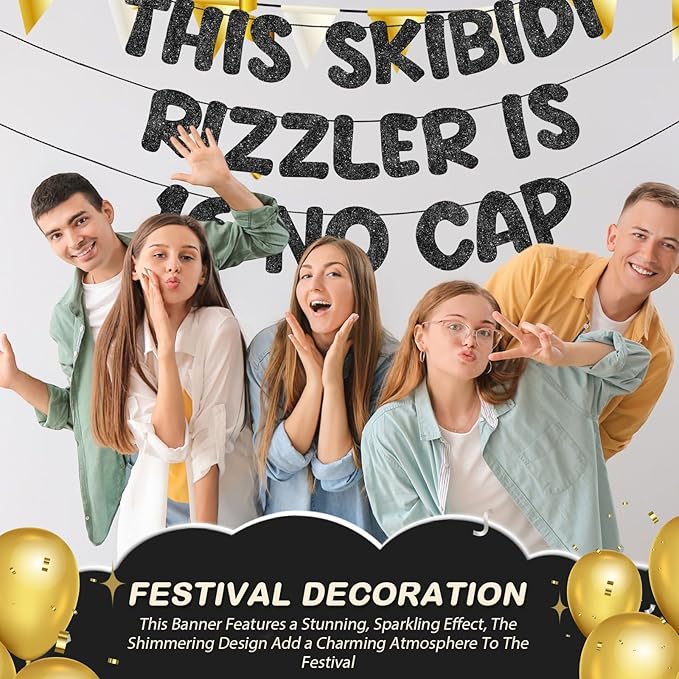 Fulmoon Pre Strung This Skibidi Rizzler Is 16 No Cap Glitter Banner