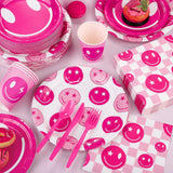 durony 350 Pcs Preppy Birthday Decorations 50 Guest Disco Cowgirl