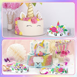 24 Pcs Color Your Own Unicorn Crown DIY Paper Coloring Crowns for
