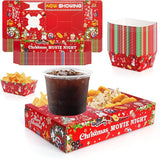 48 Pcs Christmas Party Supplies Movie Night Paper Snack Trays Xmas