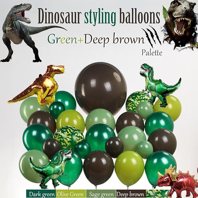 Dinosaur Trunk or Treat Car Party Balloon Arch Garland Kit with Dark