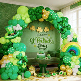 St Patrick's Day Balloon Garland Arch Kit Green Gold White Balloons
