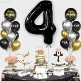 KatchOn, Black Number 4 Balloons - Giant, 40 Inch | Black 4 Balloon