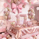 40 Inch Dusty Pink 17 Number Balloon for Girls 17th Birthday