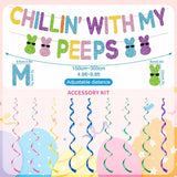 Easter Party Decorations Glitter Chillin with My Peeps Banner Swirls