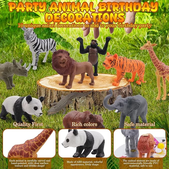 26 PCS Jungle Animal Birthday Party Decorations with Safari Animal