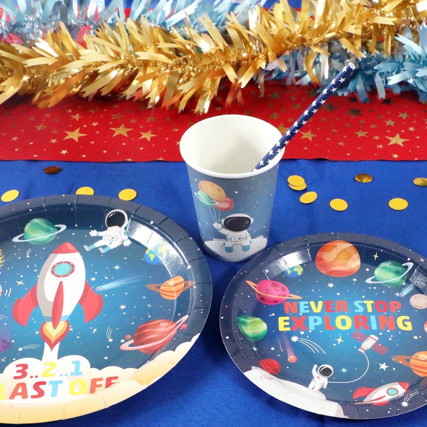 Recheel Space Birthday Party Supplies Decorations, Outer Space Theme
