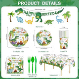 170 Pcs Dinosaur Birthday Decorations Jungle Dino Party Supplies